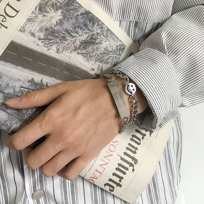 Vòng Tay Kim Loại Mặt Hình Mặt Cười Cho Nam Và Nữ