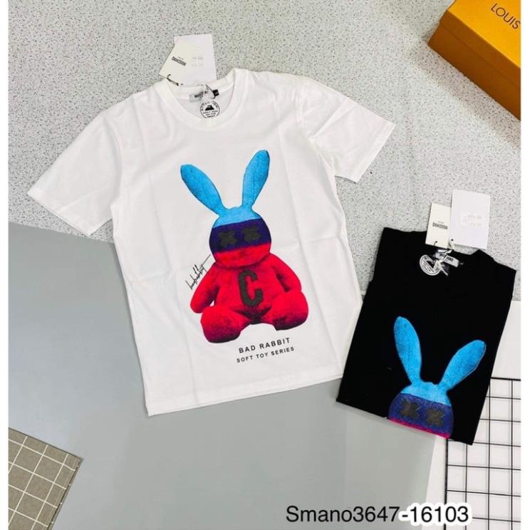 Áo phông nam nữ in hình tai thỏ MOSCHINO cực ngầu - Áo phông đơn đôi nam nữ