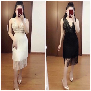 Đầm ôm body tua rua quá ư là sang luôn các chị ạ