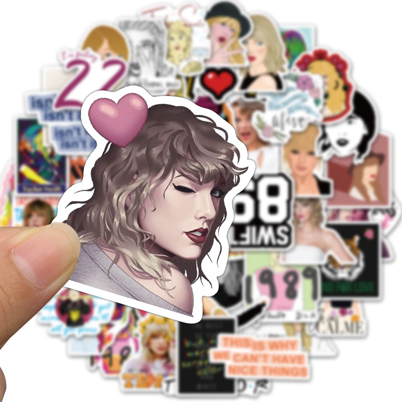 Bộ 50 miếng dán trang trí thủ công hình Taylor Swift thời trang