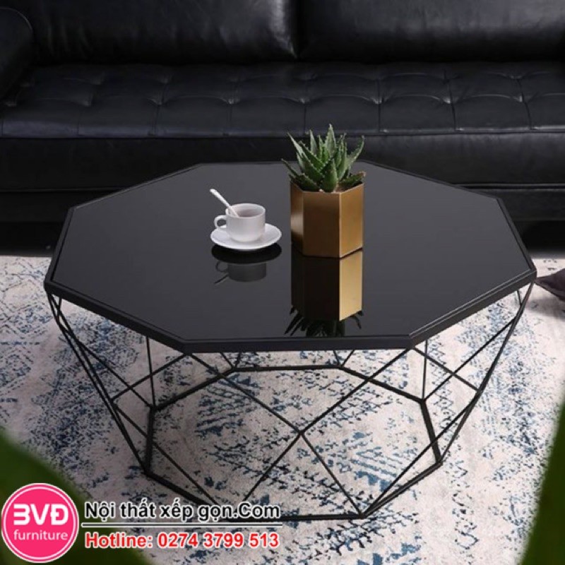 Bàn Trà Kim Cương Decor Mặt Kính/Đá Cao Cấp