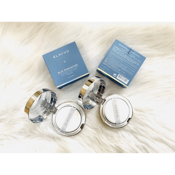 Phấn Nước Klavuu Blue Pearlsation High Coverage Marine Collagen Aqua Cushion 12g