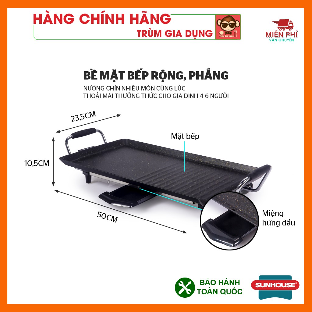 Bếp nướng điện Sunhouse SHD4600, Bếp nướng điện Sunhouse không khói, rất sạch sẽ dễ vệ sinh và an toàn cho sức khỏe.