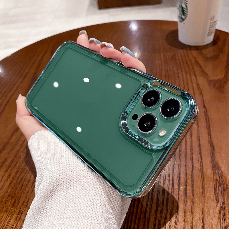 Ốp Điện Thoại TPU Mềm Acrylic Cứng Trong Suốt Chống Sốc Sang Trọng Cho iPhone 13 12 11 Pro Max X XR XS 7 8 Plus