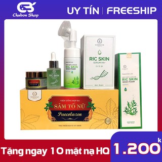 [CHÍNH HÃNG] RIC SKIN HA+ + RIC SKIN WASH FOAM + SÂM TỐ NỮ PUECOLAZEN
