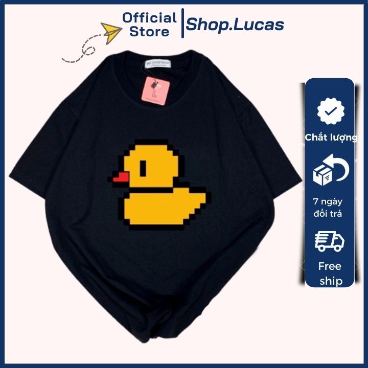 Áo Thun Nam Nữ Unisex Áo Phông vải cotton thoáng mát cổ tròn in hoạt hình con Vịt có size XXL - shop.lucas