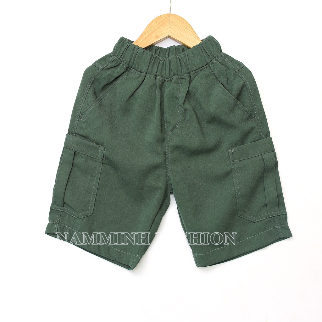 Quần Short Bé Trai Túi Hộp Đơn Giản Vải Co Giãn Nhẹ Từ 22-38 ký