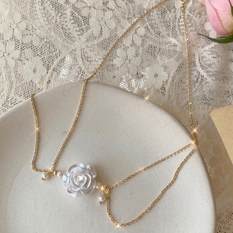 Vòng Cổ Choker Hai Lớp Mặt Hoa Phong Cách Retro Dành Cho Nữ