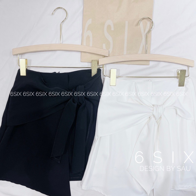 Chân váy công sở dáng A vạt chéo buộc lệch thời trang công sở 6SIX closet | BigBuy360 - bigbuy360.vn