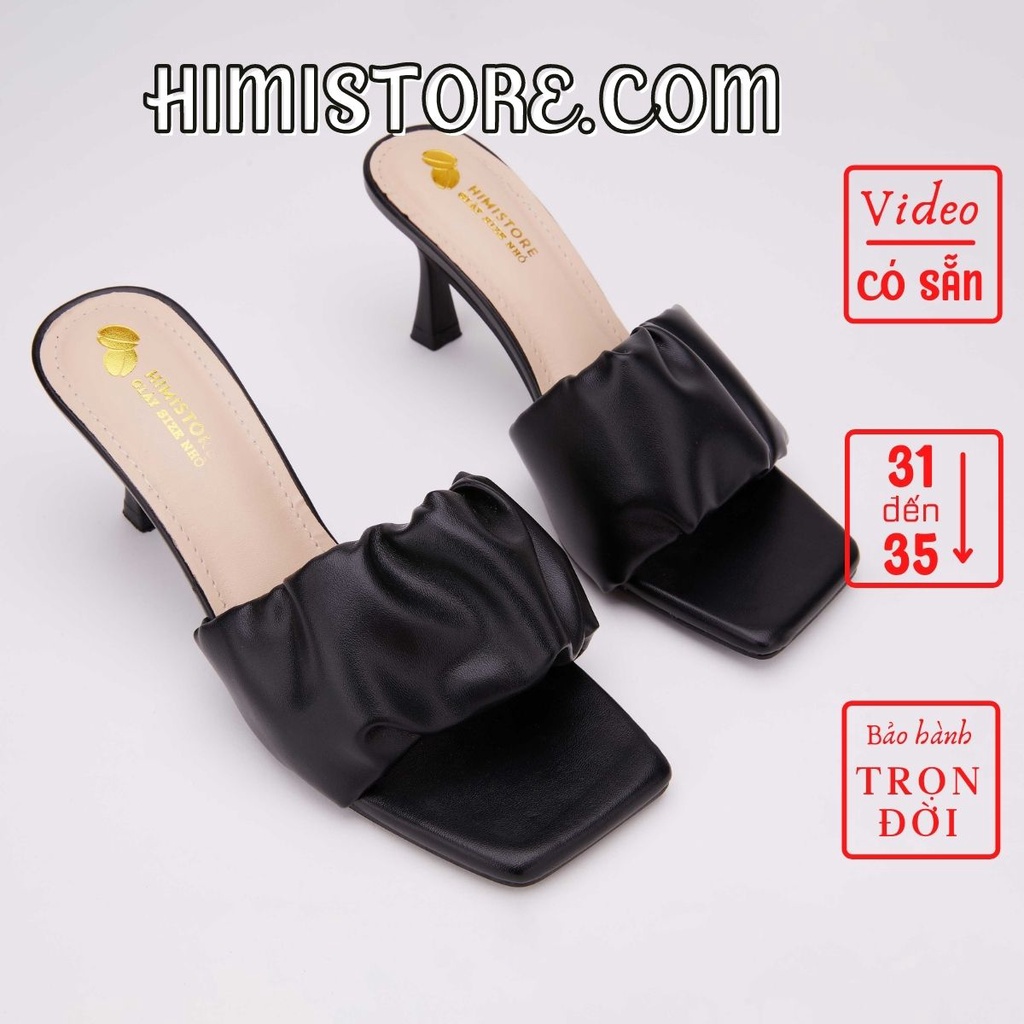 [CÓ SẴN] Giày Nữ Size Nhỏ 31 32 33 34 35 Guốc Cao 7cm Quai Nhúng Bèo Thời Trang Thương Hiệu Himistore.com