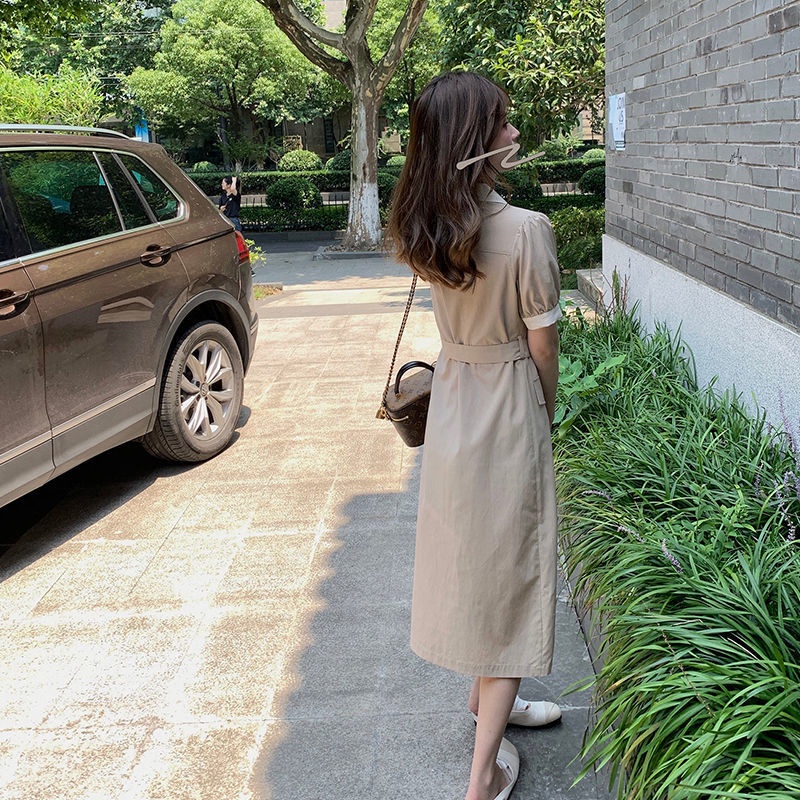 Đầm midi tay ngắn dáng dài thời trang mùa hè cho nữ Size S-3Xl
