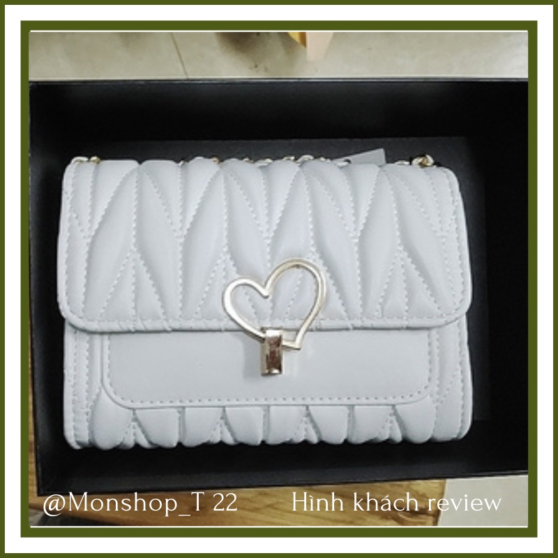 🌸sẵn hàng🌸Túi xách da mềm đeo chéo nữ CEEKAY chính hãng vân thoi khóa trái tim  - T22