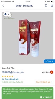 GEL TAN MỠ CAO QUẾ HOA OLIC [ chính hãng ]