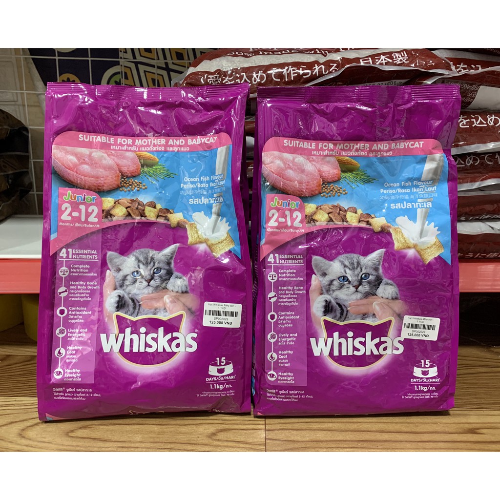 Thức Ăn Cho MÈO WHISKAS cho mèo con 2-12 tháng tuổi 1.1KG