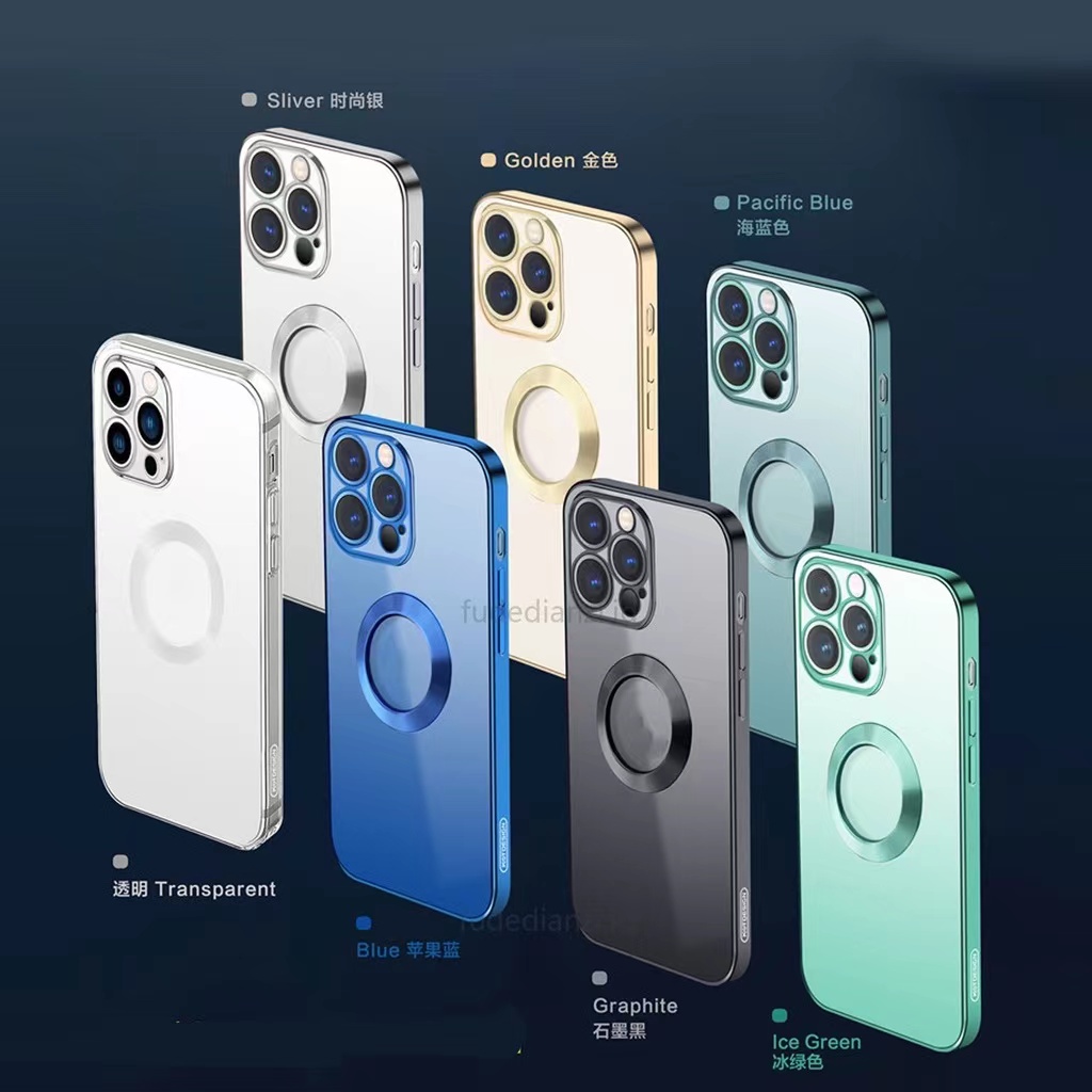 Ốp Điện Thoại Từ TPU Mềm Mạ Màu Bảo Vệ Toàn Diện Cho i13 Pro Max i12 12 Pro Max 11 11 Pro Max