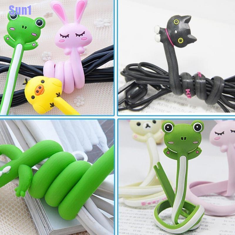 1 Phụ Kiện Quấn Dây Cáp Tai Nghe Hình Động Vật Dễ Thương