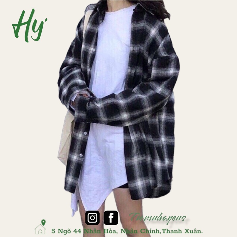 Áo sơ mi caro - flannel secondhand  - vintage, cổ điển