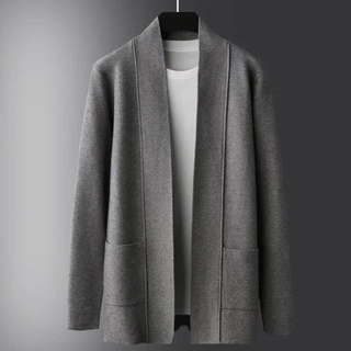 Áo cardigan nam basic chất dạ cao cấp, màu trơn