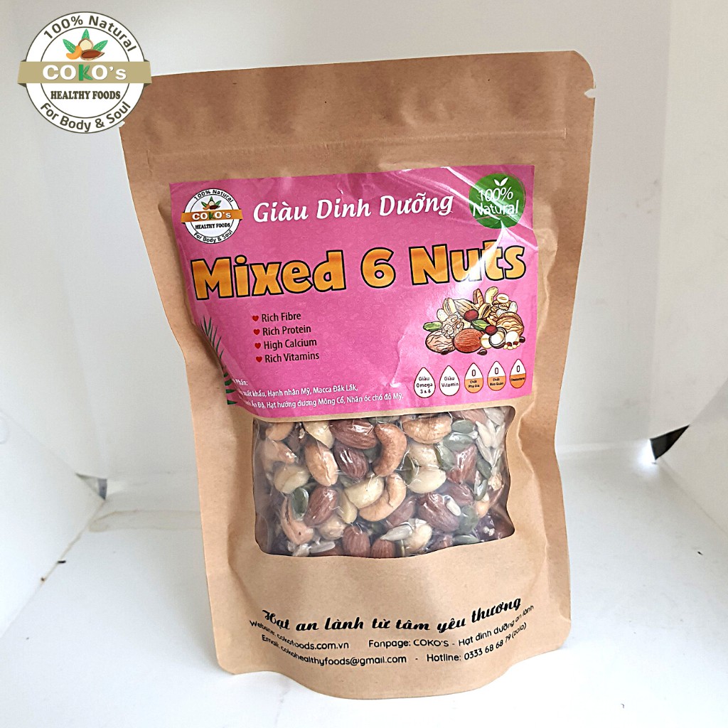 Ngũ Cốc Granola Ăn Kiêng Mixed 6 Nuts Gói 250g COKO'S FOOD, Ngũ Cốc Dinh Dưỡng Tốt Cho Người Tiểu Đường