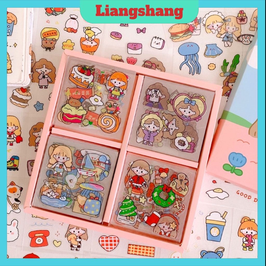 Sticker cute trang trí dán tập vở, bình nước, bút nước