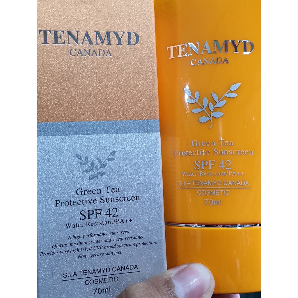 Kem chống nắng tinh chất trà xanh Tenamyd Green Tea Protective Sunscreen SPF42 PA++ kiềm dầu cho da