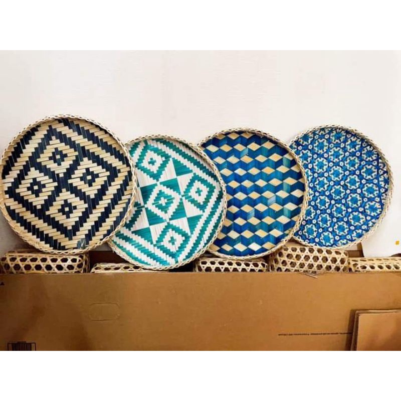 Mẹt tre đan hoa văn đẹp (size 35cm)