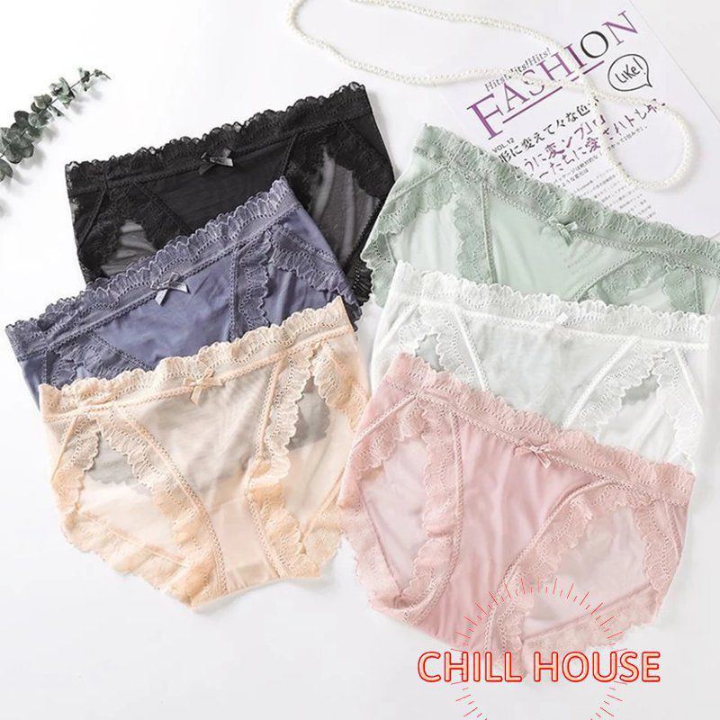 MỚI (Được Chọn Màu) Quần lót ren lưới viền bèo siêu thoáng mát (có size) - CHILLHOUSE