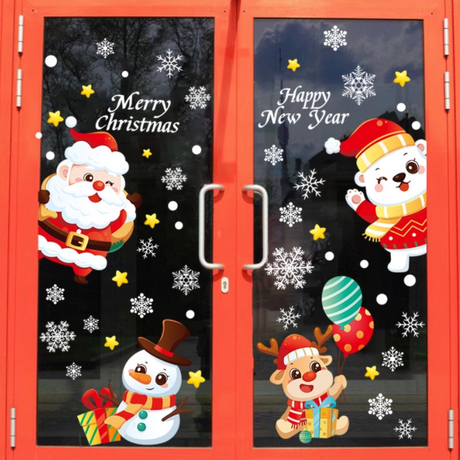 Decal trang trí Noel Hít Tĩnh Điện - Combo Noel đầy màu sắc dễ thương