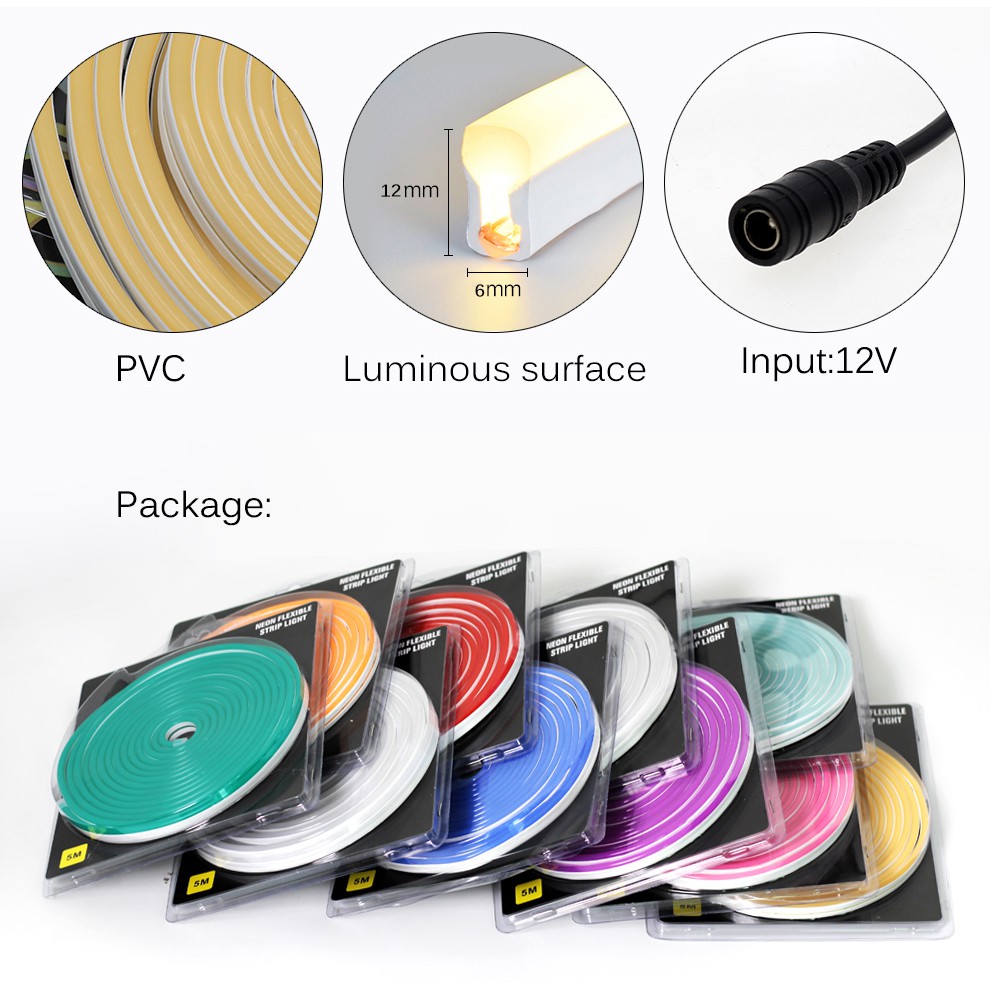 DÂY LED NEON 12V DÀI 5 MÉT , ÁNH SÁNG CỰC CHILL | BigBuy360 - bigbuy360.vn