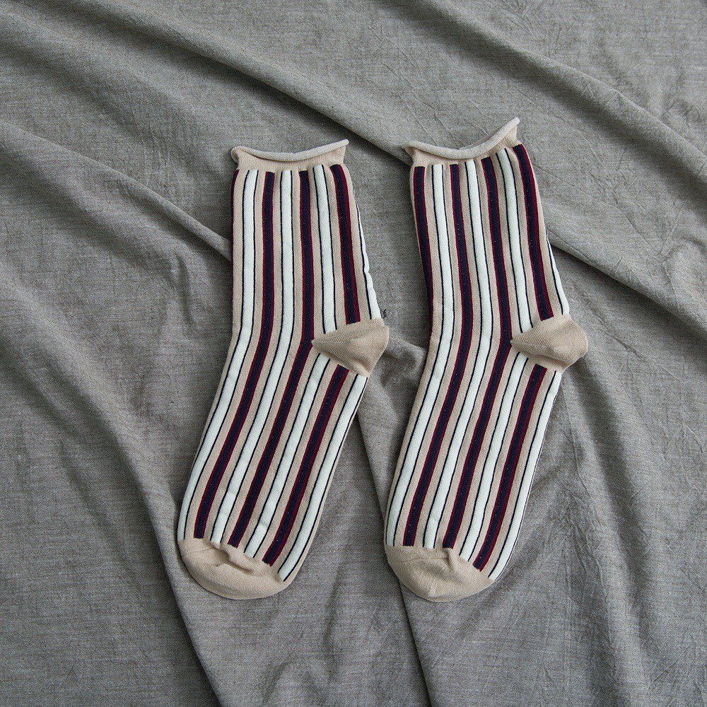Vớ / tất cổ cao họa tiết sọc dọc - UniLabel