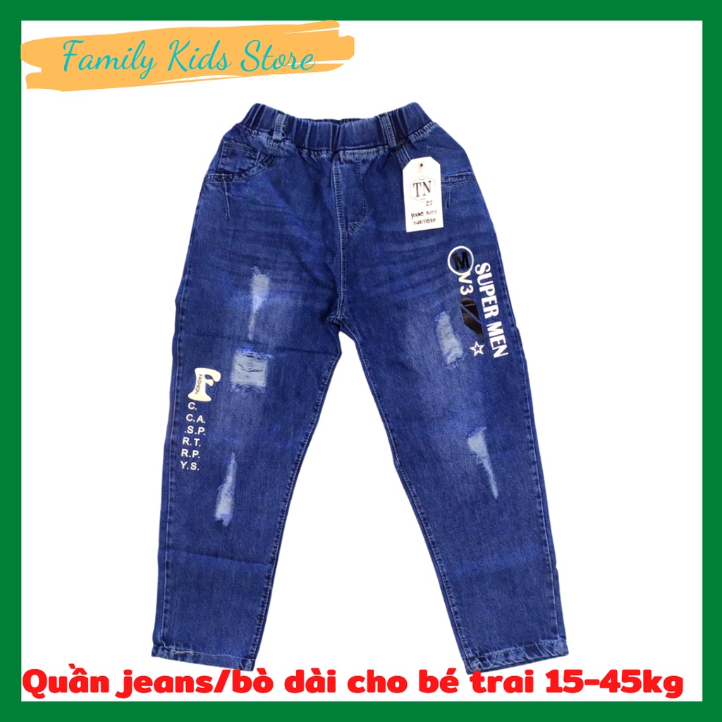 Quần jeans/bò dài cực xịn đẹp cho bé trai 20-40kg - chất cao cấp co giãn mịn đẹp