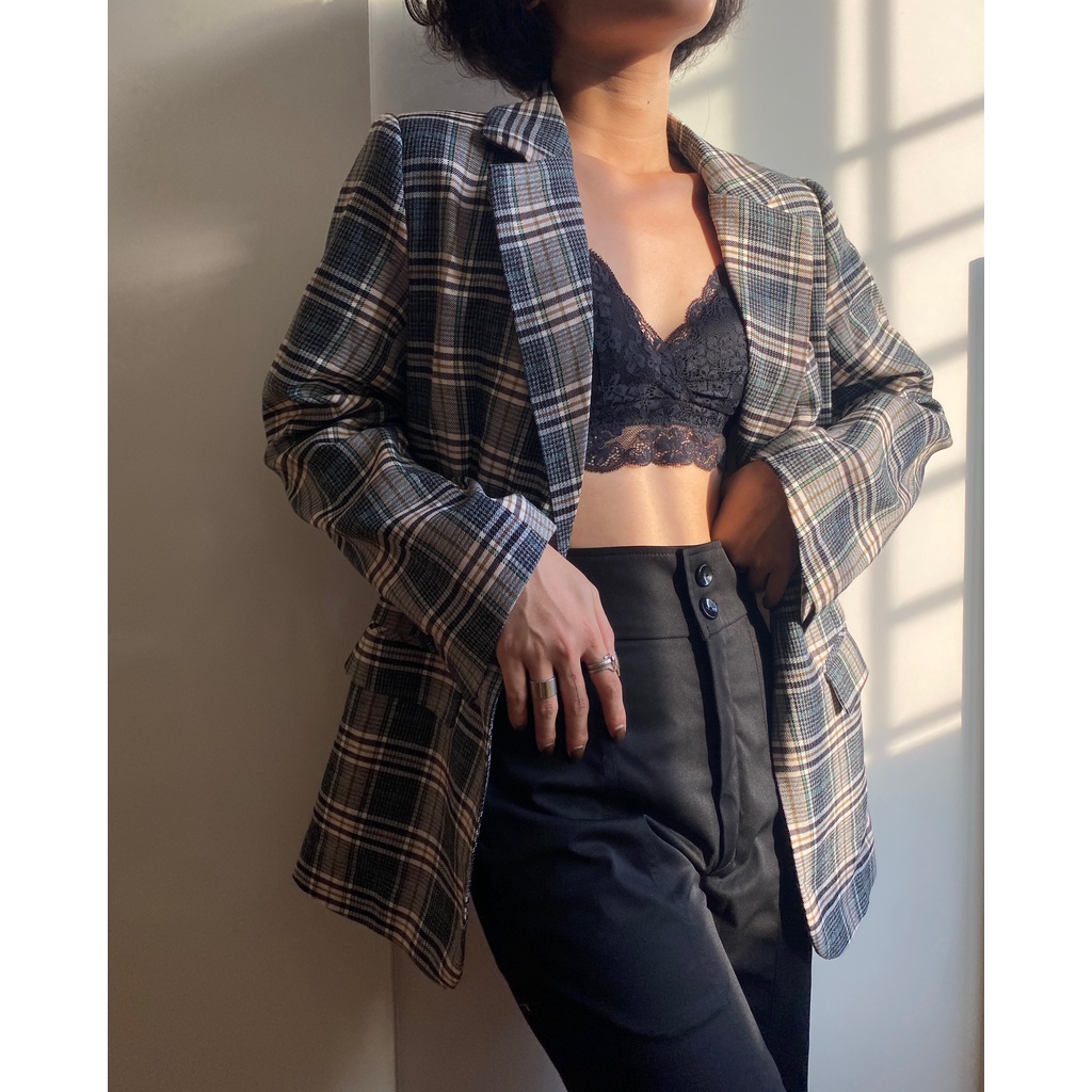 Áo blazer nữ 2 lớp 1 cúc dáng suông cao cấp