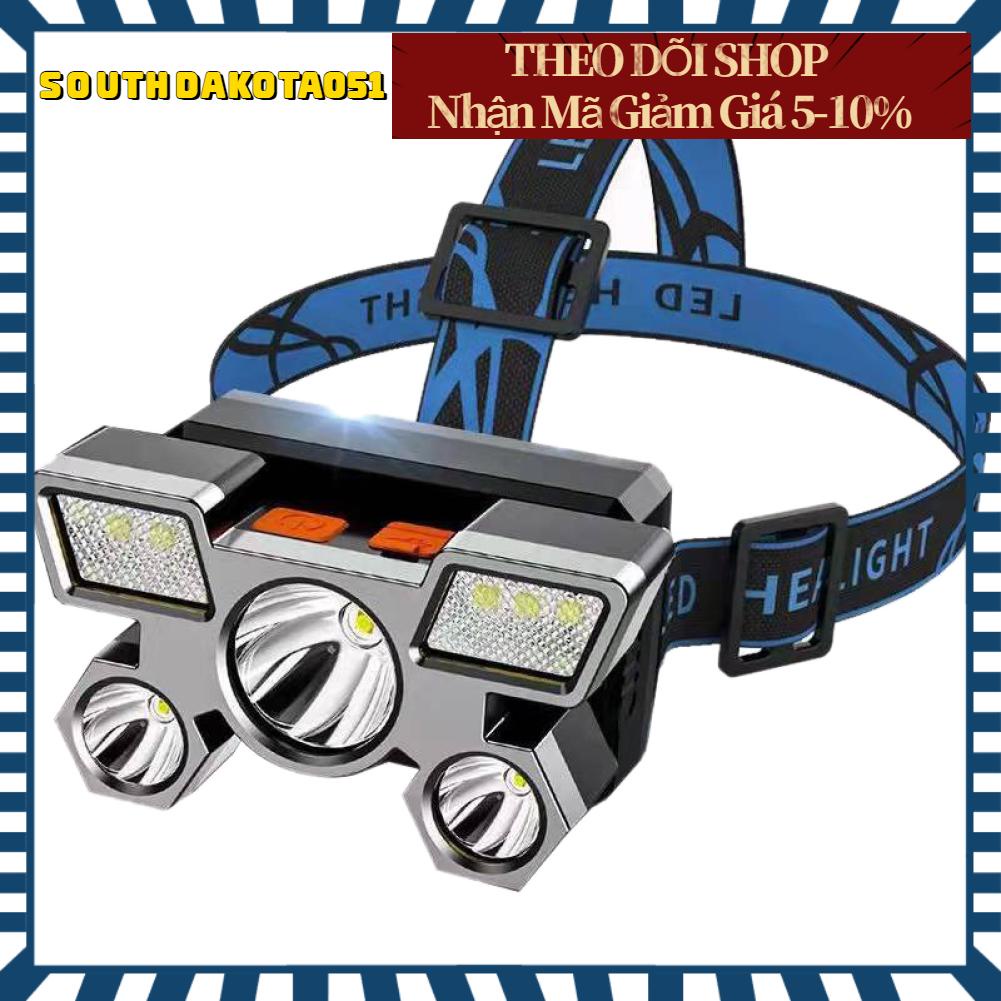 Southdakota051 Đèn pha ABS Sạc USB Ánh sáng mạnh cắm trại đường dài để cưỡi đêm Câu cá