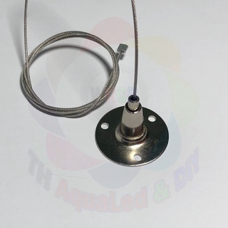 Núm đế tròn 40mm treo máng đèn LED có nút siết giữ cáp chắc chắn