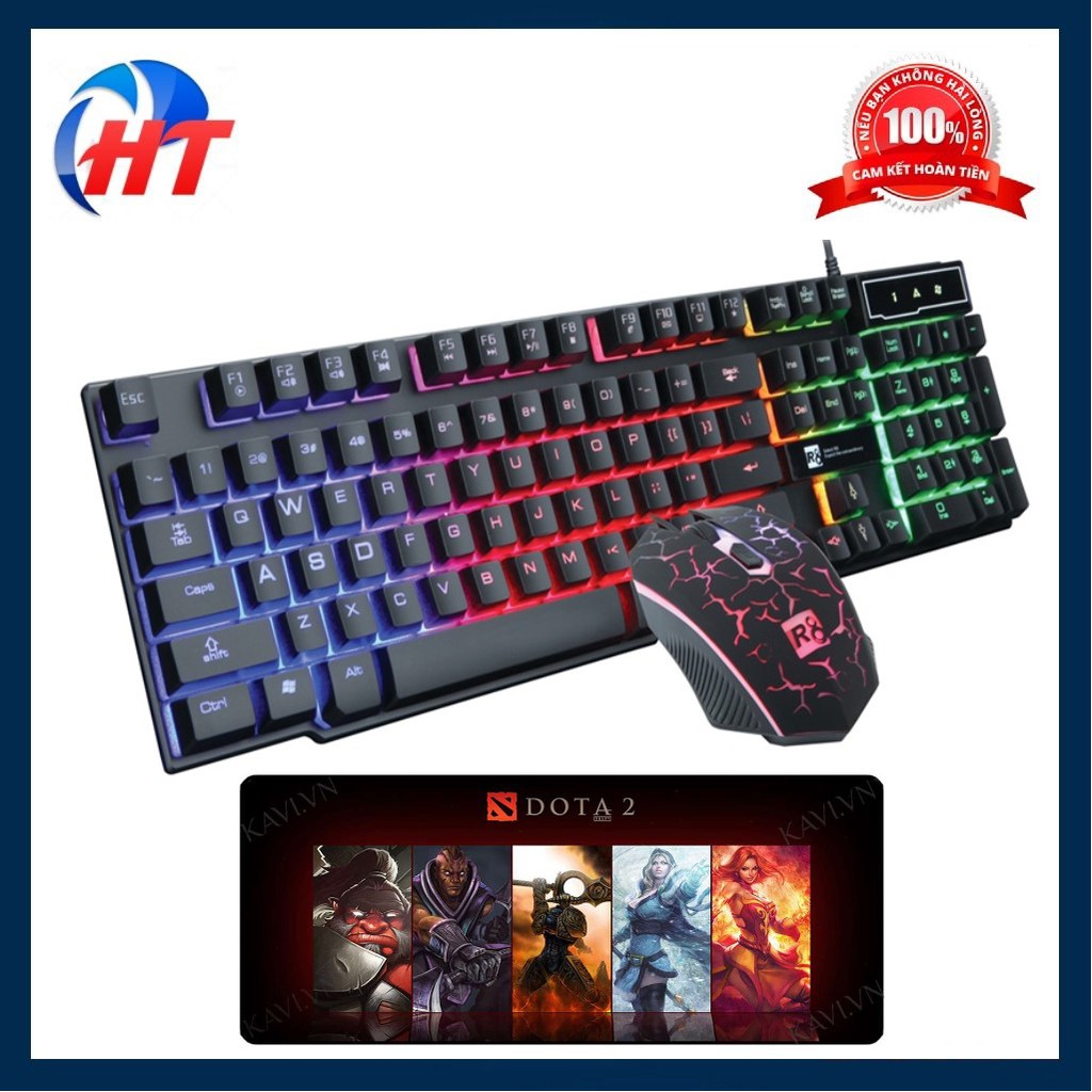 Bộ Bàn Phím Chuột Game R8 1910 + Lót Bàn Phím Chuột Game Dota2