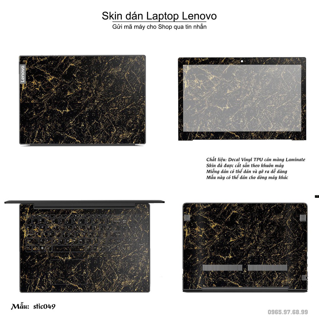 Skin dán Laptop Lenovo in hình hoa văn sticker - stic049 (inbox mã máy cho Shop)
