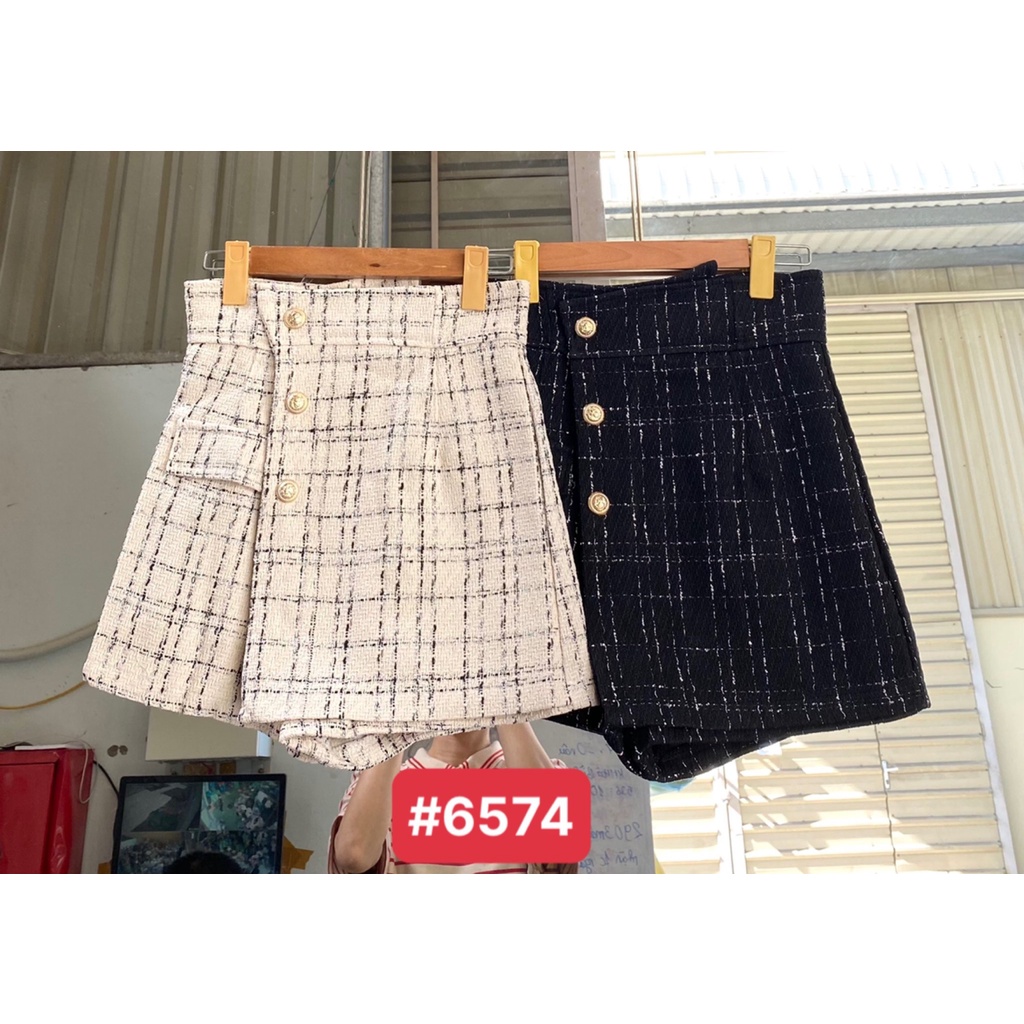 Chân váy dạ Tweed cạp lệch dáng chữ A | BigBuy360 - bigbuy360.vn