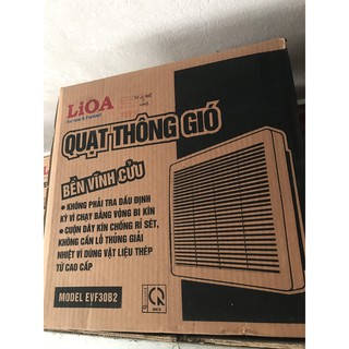 Quạt thông gió Cao cấp LiOA EVF30B2 (Lỗ tường để vuông 35cm) --> Gối đỡ bằng vòng bi kín --> không phải tra dầu định kỳ