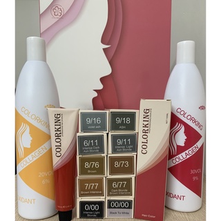 Thuốc nhuộm tóc màu Đỏ dâu - cần thuốc tẩy tóc ( caitu magic color colorking )