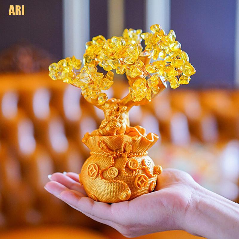 [VI] Cây Phong Thủy Cầu Tài Lộc Tài Lộc Vàng Thạch Anh Tím Pha Lê May Mắn Trang Trí Nhà Cửa