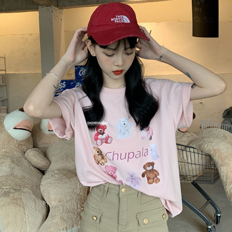 NRVP Áo Thun Cotton Tay Ngắn Cổ Tròn Màu Trơn Thời Trang Dành Cho Nữ