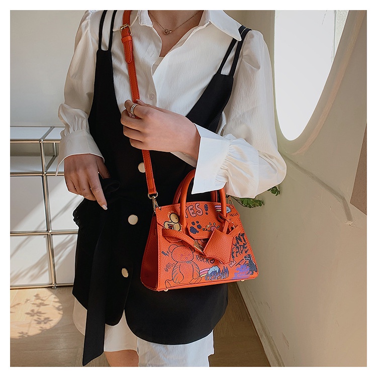 Túi Xách Đeo Vai Kelly Cỡ Nhỏ Họa Tiết Graffiti Độc Đáo Thời Trang Mùa Hè 2022 Cho Nữ