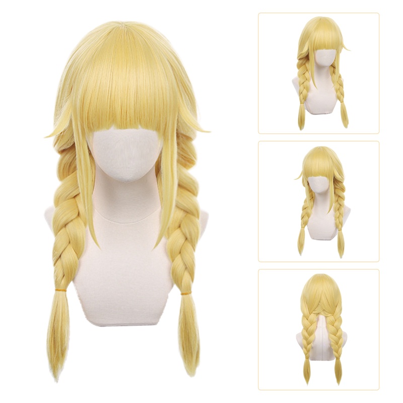 Tóc Giả YGT 60cm Hai Sợi Tổng Hợp Màu Vàng Hóa Trang Nhân Vật Ya Boy Kongming Tsukimi Eiko