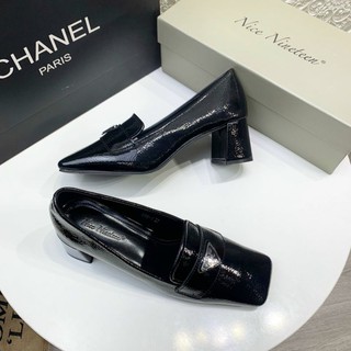 LoKX(ẢNH THẬT) Giày Cao Gót Mũi Vuông 5p Da Mềm Mịn Êm Chân Hàng Xịn Fullbox Cao Cấp