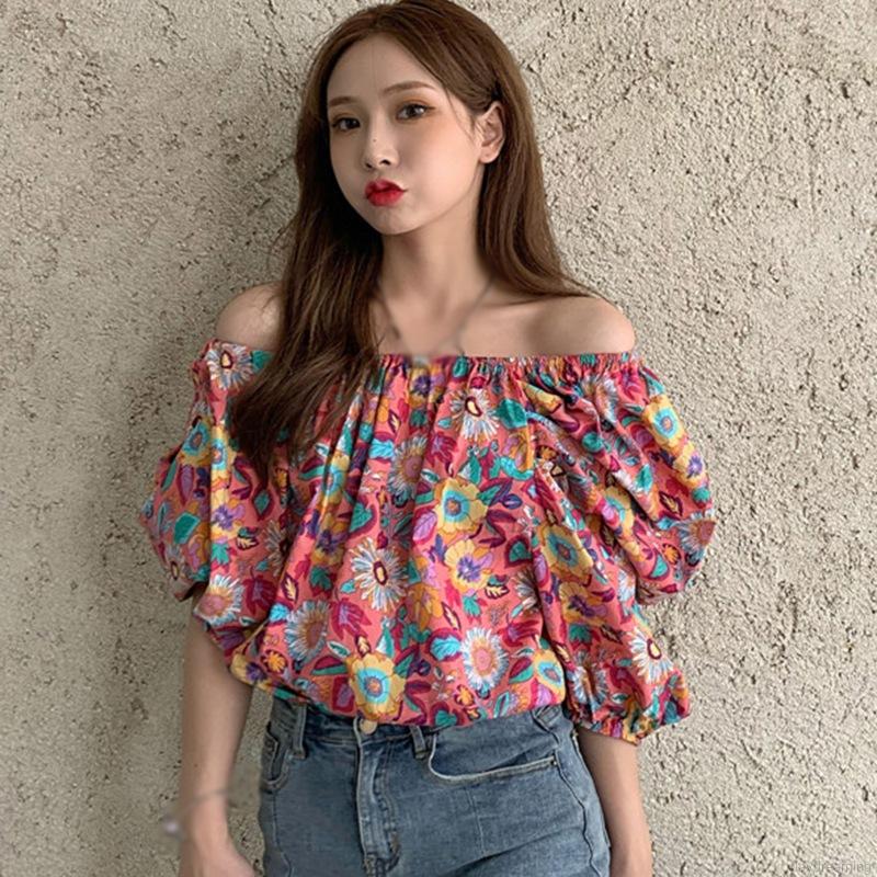 Áo Kiểu Chất Chiffon Tay Ngắn Hoạ Tiết Hoa Thiết Kế Thanh Lịch | BigBuy360 - bigbuy360.vn