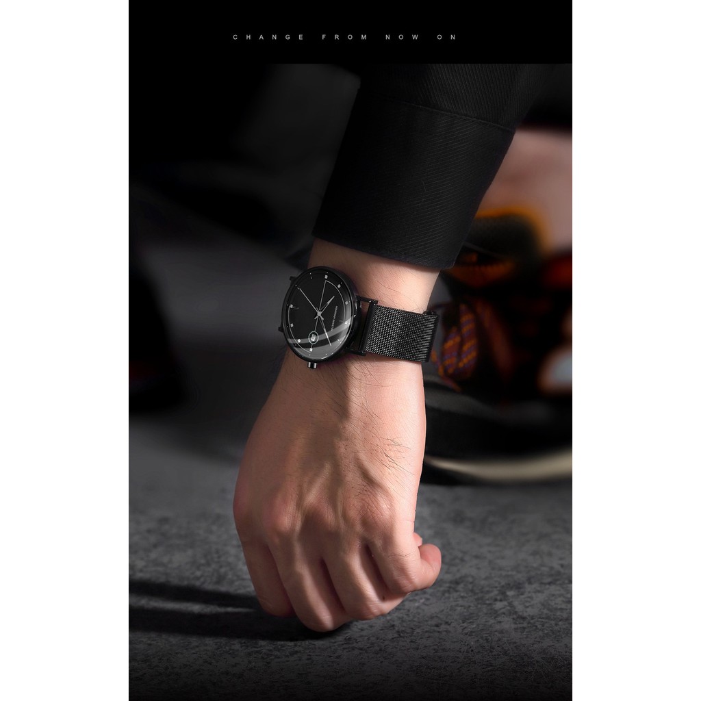 Đồng hồ nam chính hãng Hannah Martin HM-101 dây thép siêu mỏng đẹp máy Nhật cao cấp | BigBuy360 - bigbuy360.vn