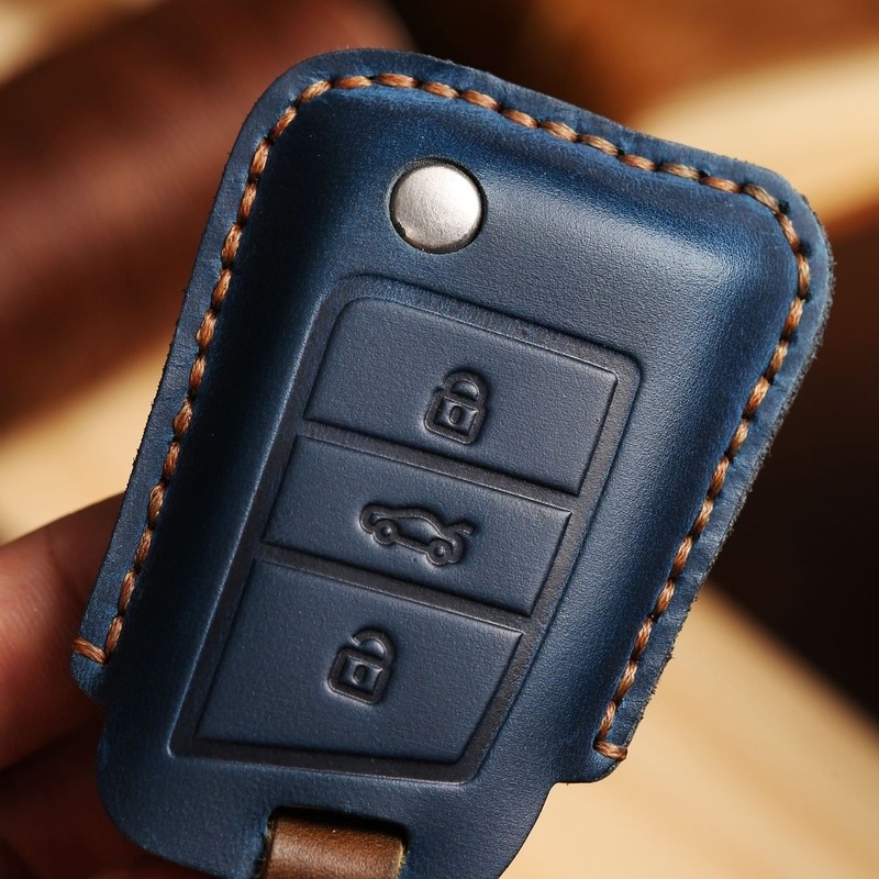 Ốp Bảo Vệ Chìa Khóa Xe Hơi Volkswagen Passat Meiteng Golf Tiguan Tilap Lavida Bằng Chất Liệu Da Thật Handmade