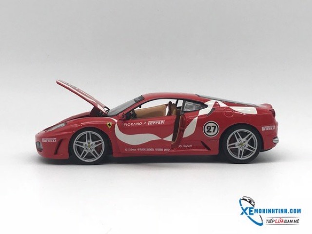 Xe Mô Hình Ferrari F430 Fiorano 1:24 Bburago (Đỏ sọc trắng )