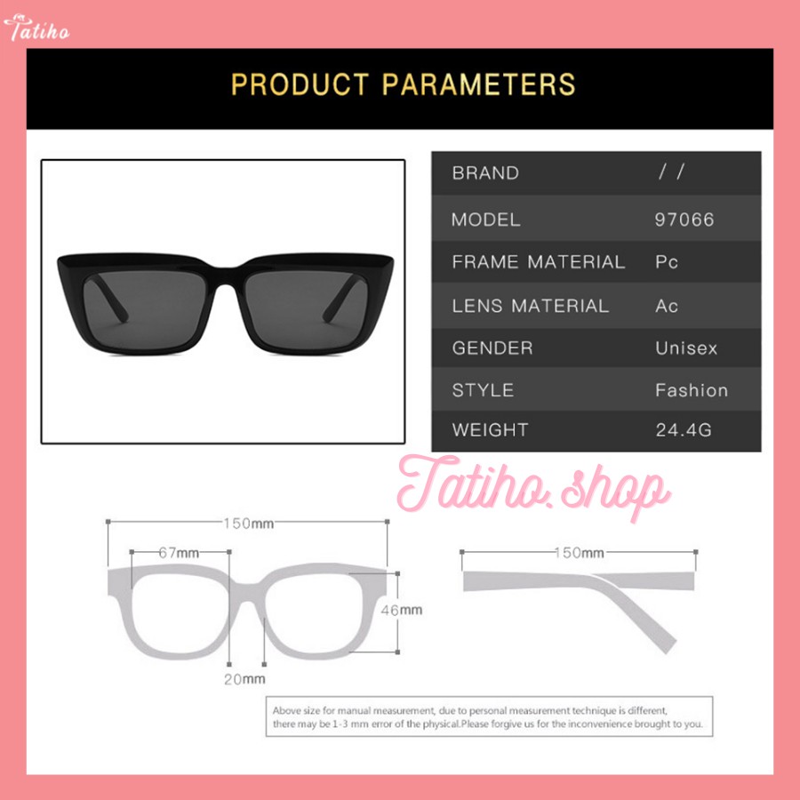 [Hàng Xịn, Giá Tốt] Kính Mát (Kính Râm) Nữ Cao Cấp Gọng Chữ Nhật Sang Trọng - Mã MK024