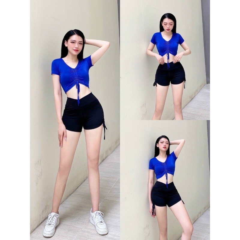 Áo Croptop Rút Dây Sang Chảnh (Đồ Tập Gym - Yoga - Aerobic)